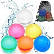SOPPYCID Reusable Water Bomb balloons, Summer Toy Water Toy for Boys and Girls, Pool Beach Toys for Kids ages 3-12, Outdoor Activities Water Games Toys Self Sealing Water Splash Ball for Fun(6Pack)